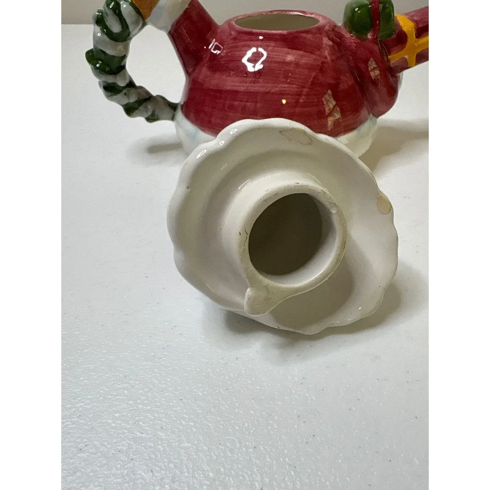 Vintage‎ Santa Claus Ceramic Teapot Christmas Decor Holiday Serving Collectible